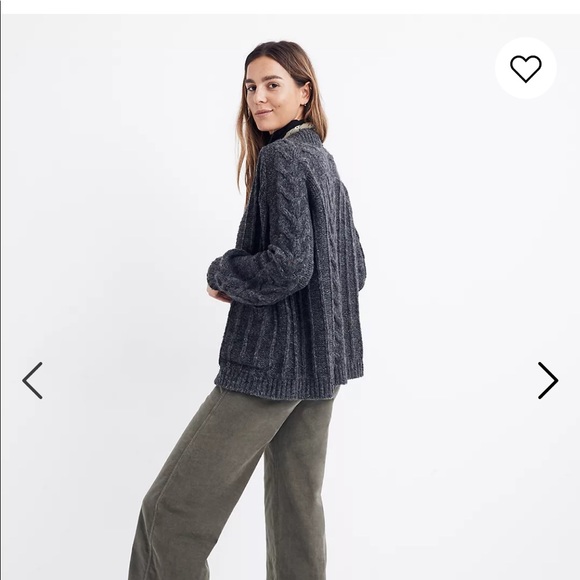 Madewell Bubble-Sleeve Cableknit Cardigan Sweater - Picture 4 of 10